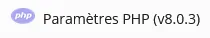 Paramètres PHP Plesk, 8.0